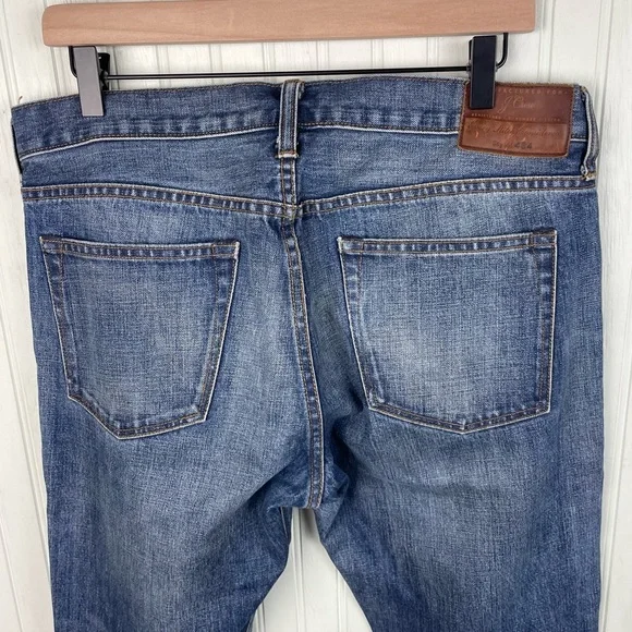 J. Crew Men's 484 Jeans Size W34 L34 Japanese Kaihara Denim 100% Cotton C9071 - Picture 8 of 11